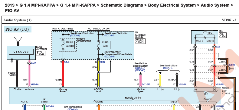 Sơ đồ mạch điện Huyndai Accent (RB) (G1.4 MPI Kappa) 2019