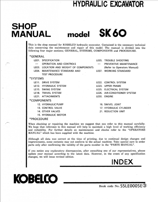 SK60 shop manual