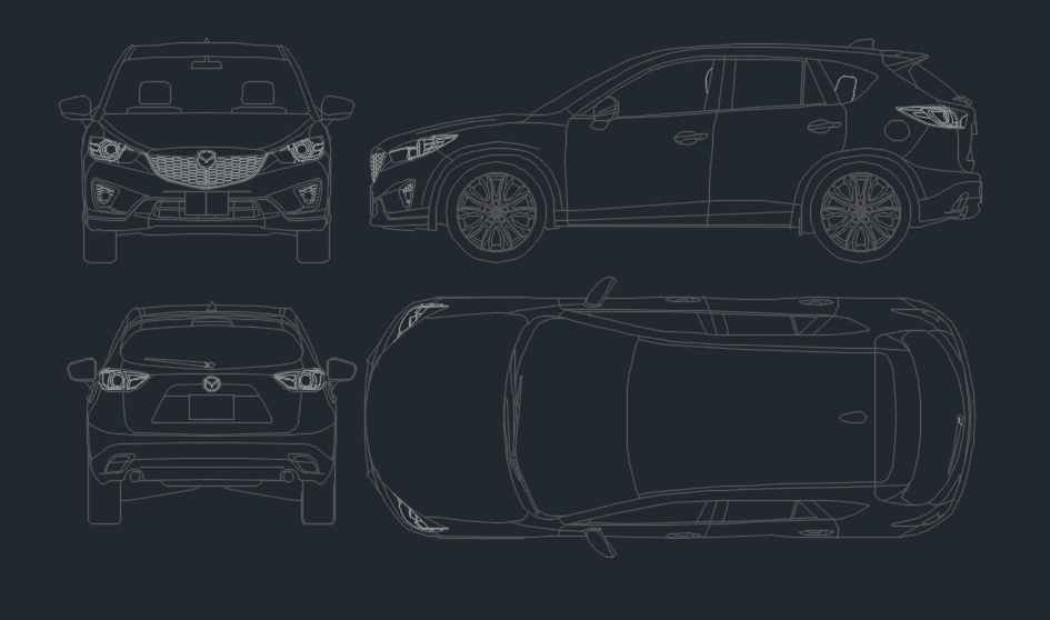  Dibujo CAD del coche CX5 |  OTO-HUI - Red Social Especializada en Automoción