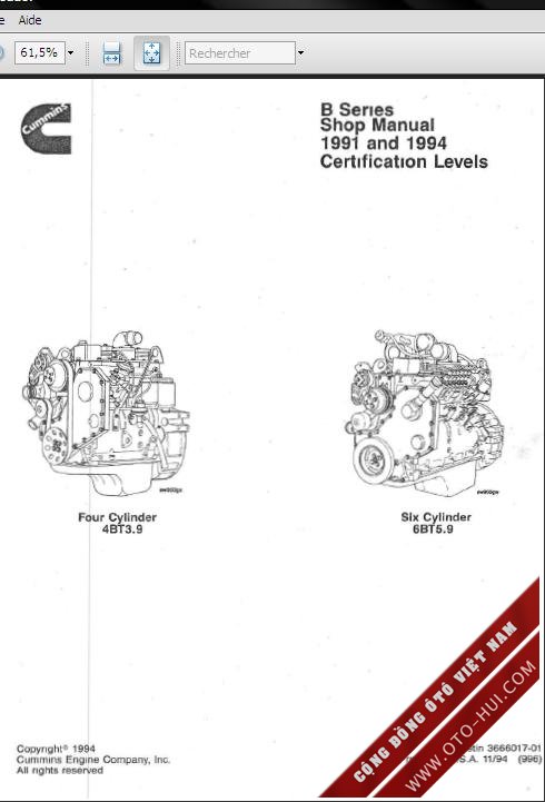 CUMMINS SHOP MANUAL B SERIES