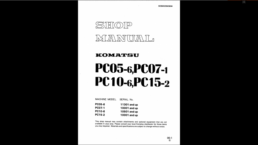 KOMATSU Mini Crawler Excavator PC05-6(JPN)