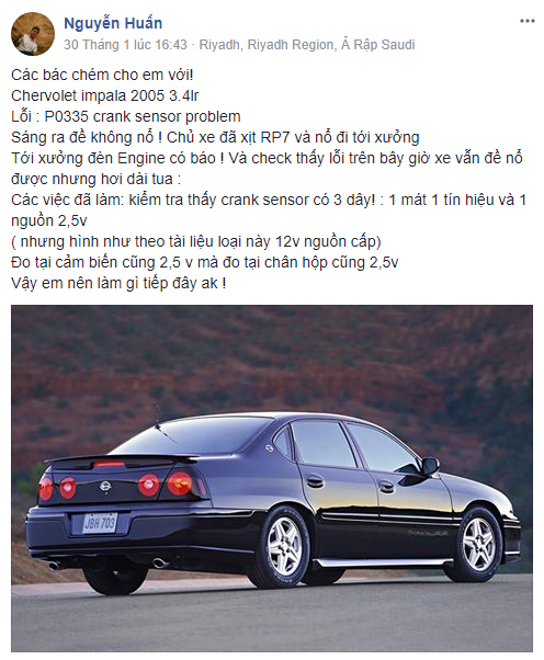 Chevrolet Impala 2005 sáng ra đề không nổ, báo lỗi P0335 1.PNG