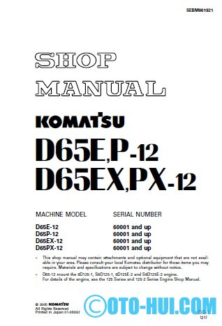 Shop manual bulldozer D65