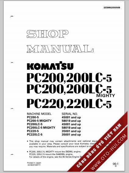 Tài liệu máy komatsu pc 200-3 , -5
