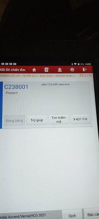 Hyundai accent 2021, báo lỗi abs, mang hộp đi sửa rồi nhưng vẫn báo lỗi.jpg
