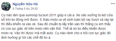 Hyundai Tucson 2011 bị kẹt cửa sổ trời. 1.PNG