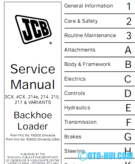Service manual JCB 3CX, 4CX, 214, 215...