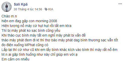 Kia Morning 2008 nổ máy cứ hụt hụt rồi tắt. 1.PNG