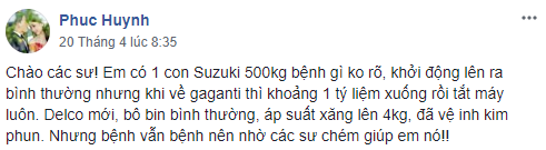 Suzuki 500kg khi về garanti khoảng 1 tí lịm xuống rồi tắt máy luôn. 1.PNG