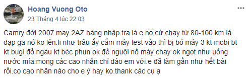 Toyota Camry 2007 chạy 80-100 kmh là đạp ga không lên. 1.PNG