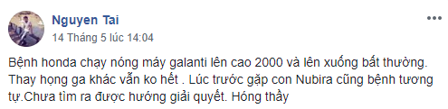 Xe chạy nóng máy garanti lên cao 2000 và lên xuống bất thường. 1.PNG